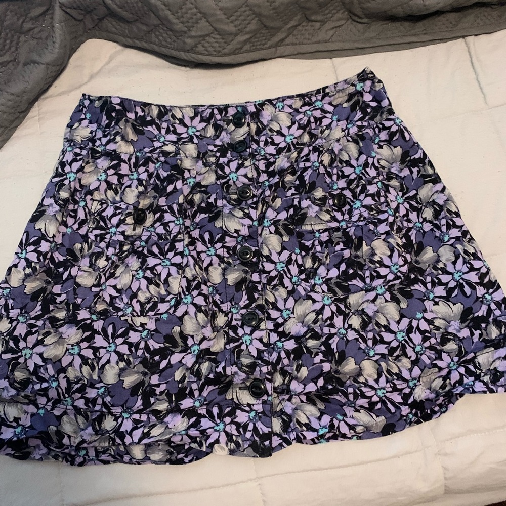 Purple floral skirt
